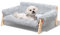 MEWOOFUN Erhöhtes Katzenbett Sofa aus Holz, 56x45cm robust großes Katzensofa – modischer Katzenstuhl mit abnehmbarem Matratzenbezug Belastbar mit 10 kg (Grau, 70x53cm)