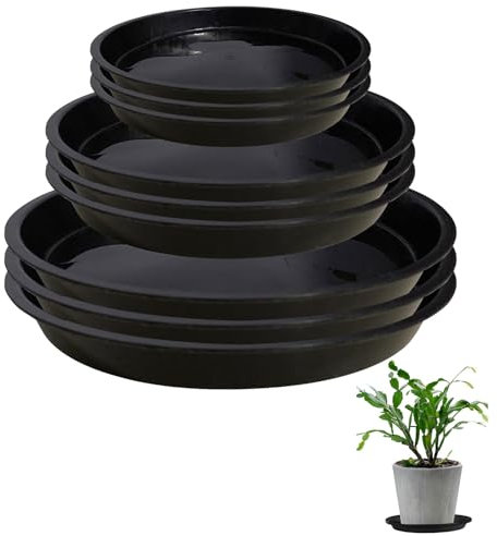 9 Pezzi Piattini per Vasi da Fiori,Sottovasi per Piante,Vassoi Antigoccia per Vasi di Fiori,Vassoi per Vasi per Piante,Sottovasi per Piante Rotondo,per Piante da Giardino,Piante da Interni ed Esterni