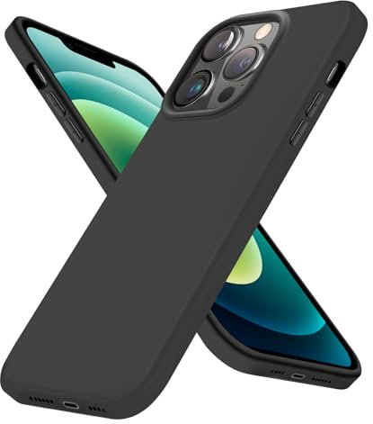 Whew für iPhone 12/12Pro Hülle, Ultra Dünn Weicher Silikon Handyhülle, Matt Stoßfest Kratzfest Anti-Fingerabdruck Schutzhülle, Extrem Haltbarkeit Samtige Touch für iPhone 12/12Pro Case Cover, Schwarz