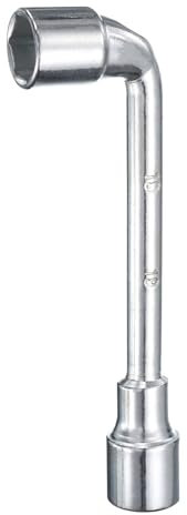 sourcing map L Shaped Angled Hex Socket Wrench 19mm 45# Steel Double Ended Metric 6 Point Tubular Socket Spanner for General Repairing, Pipeline, Bicycle Car Maintenance