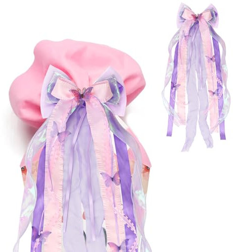 BEIMEIII Lila Schleife Schultüte Schultütenschleife Schmetterling Schleife Schultüte Mädchen Junge Schultüte Dekoration Zuckertüten Schleife Hellviolett Bastelset Schultüte Schleife zur Einschulung