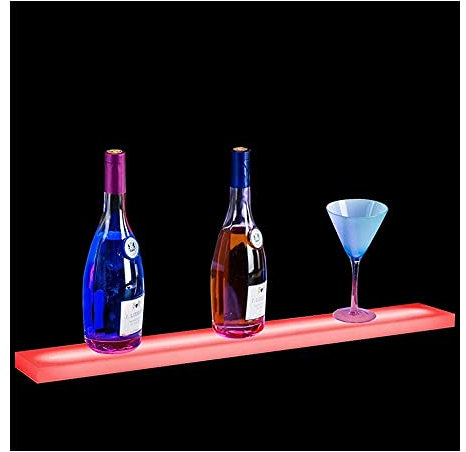 SJHDHDA Présentoir de Bouteilles d'alcool éclairé par LED, 32 Pouces, présentoir de Bouteilles d'alcool, étagère Flottante | Supports muraux éclairés pour Maison et Bar Learned extensively
