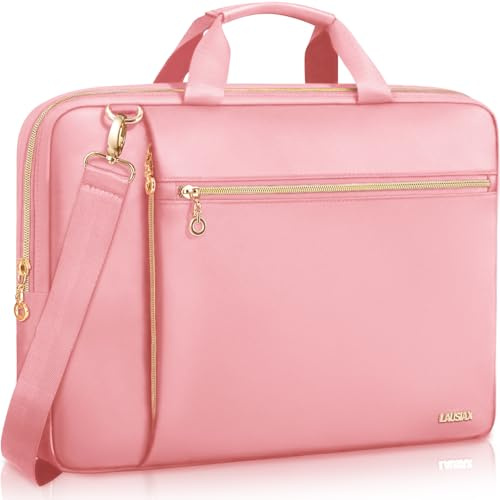 Lausiax Laptop Case Bag 14 inch for Women Men Compatible with MacBook Pro M5/M4/M3/M2/M1, HP OmniBook Pavilion Chromebook EliteBook, Acer, ASUS, Ideapad, Laptop Sleeve Computer Bag Briefcase, Pink