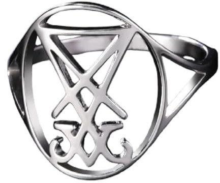 jewelry NEU 2025 Sigil von Lucifer Ring Edelstahl Finger Ringe Seal des satanischen satanischen Leviathan -Kreuz Amulettschmucks für Frauen mit für Sie Schmuck Modeaccessoires kreatives Geschenk