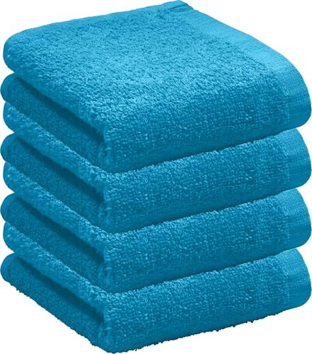 REDBEST Gästetuch Oceanside 4er-Pack Leichtfrottier türkis Größe 30x50 cm