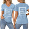 Custom T Shirt Personalised with Text Image/Picture/Po/Text Mens Women Short Sleeve T-Shirt Create Your Own Custom Funny Short Sleeve Gi-Fts with Novelty Customised Message Light Blue