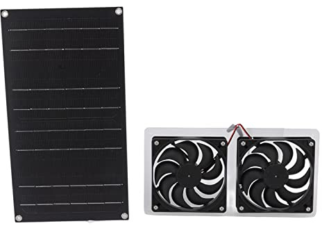 Ventilador Solar, Accesorios para Gallineros con Aire Acondicionado Solar con Panel, Ventilador, Cable USB 100W Kit de de Panel de 12V para Aplicaciones Versátiles y Excepcional