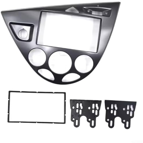 Marco de panel de radio de 2 DIN para Ford Focus MK1 y Fiesta 1998-2006, negro mate y gris plateado, LHD, se adapta a dispositivos de 7 pulgadas, 178 x 102 mm, 178 x 100 mm, 173 x 98 mm, kit de