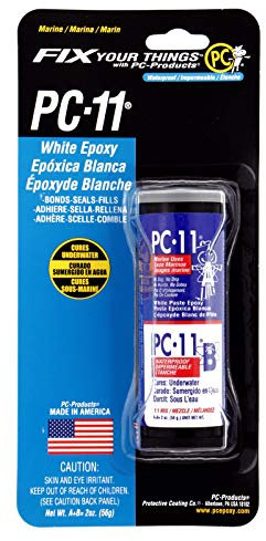 PC Products 20111 PC-11 Two-Part Marine Grade Epoxy Adhesive Paste, 2 oz in Two Jars, Off White