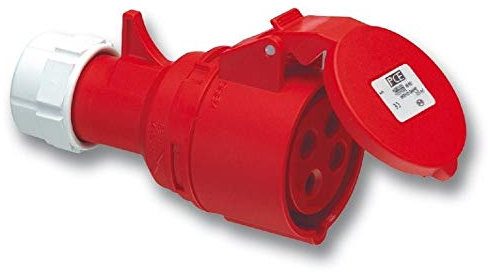 Trailing Socket 415v 32a 4 Pin Red 3 Phase Garage Workshop Site Socket New