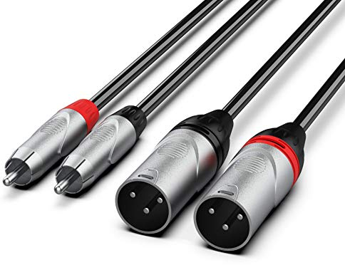 Audibax Pro Cable 2 XLR Macho a 2 RCA 1.5 Metros Negro
