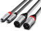 Audibax Pro Cable 2 XLR Macho a 2 RCA 1.5 Metros Negro