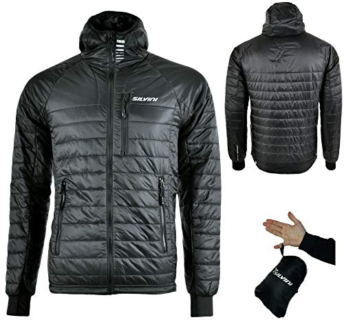 SILVINI Herren Rutor Primaloft Jacke mit Kapuze 2 Seitentaschen und Innerer Tunnelzug Schwarz - 4XL