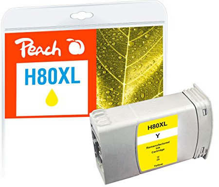 Peach H80 Druckerpatrone XL gelb ersetzt HP 80XL, 80 XL Y, C4848A für z.B. HP DesignJet 1050 C, 1050 C Plus, 1055 cm, 1055 cm Plus