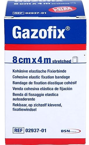 Gazofix - Venda de fijación cohesiva (4 m x 8 cm)