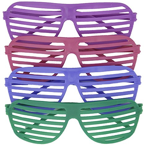 Partygeschenke - Neon-Shutterbrille Shades - 4er-Pack