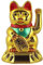 Freak Scene Glückskatze - Maneki-Neko - Winkekatze Solar - runder Sockel - 18 cm - Gold