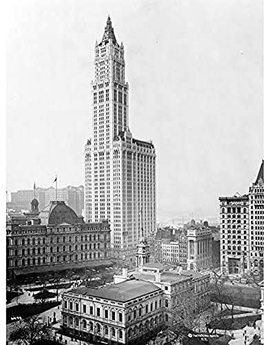 Artery8 New York City Woolworth Building 2 1915 Vintage Photo Art Print Canvas Premium Wall Decor Poster Mural Stadt Jahrgang Fotografieren Wand Deko