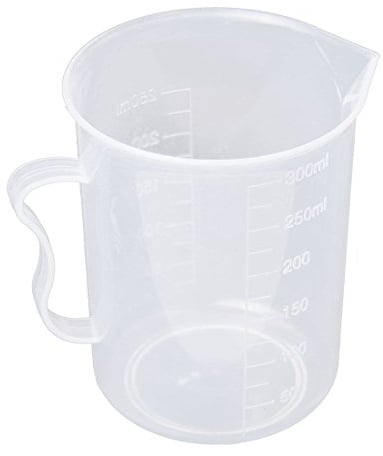 Measuring Jug 250mL Graduated Beaker Clear White Plastic Cup