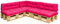 Royal Schneider Set Sitzkissen Rückenkissen Palettensofa Palettenpolster - 7er Set - 3Stk. 120x80 + 3Stk. 120x40 + 1Stk. 60x40, Farbe - Himbeere