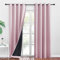 PONY DANCE Rideaux Occultants 100% - Rideau Rose Réducteur de Bruit Isolation Thermique Anti Chaleur/Froid Draperies à Oeillets pour Chambre Maison, Rose Clair, 140 x 245 cm, Lot de 2