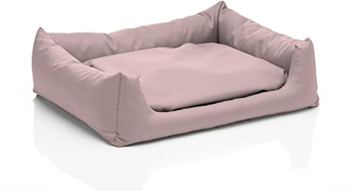 Juelle Hundebett - Hundekissen für große Hunde - Abnehmbarer Bezug, maschinenwaschbar, flauschiges Bett, Hundesofa Pola XXS-XL (Größe: L - 100 x 80 cm, Helles Puder Rosa)
