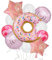 Donut Ballon 12 Pcs Set de Donut Ballon de Baudruche Ballons en Aluminium Bonbons Donut Kit de Décorations de Fête D'anniversaire Pour Filles Enfants Fournitures de Fête