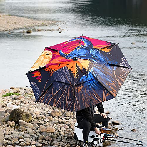 Parasol Grande, Resistente A La Lluvia, Paraguas De Pesca Plegable Portátil, Sombrilla De Playa Al Aire Libre, Rotación De 360°, para Balcón/Jardín/Patio/Terraza/Playa/Parque Infantil