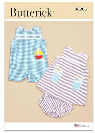 Butterick Sewing Pattern 6905 Dungarees, Dresses, Shorts YA5 (NB-S-M-L-XL)