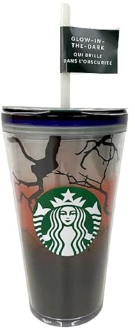 Starbucks Halloween 2022 Glow in the Dark Trees Tumbler mit Aufklebern, 473 ml