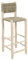 Bohome Living - Tabouret de bar en bois brut, Chaise haute avec dossier, vendu à l'unité (Hauteur d'assise : 80cm)