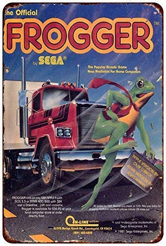 Wall Decor 1981 Frogger ad Sega Atari Apple Gaming Outdoor Indoor Blechschilder 20,3 x 30,5 cm