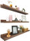 Handgearbeitet Wandregal 90cm, Regal Wand Holz 3er-Set, Hängeregal Wandhalterung Regalbrett, Modern Schweberegal, Schmales Bilderleiste für Badezimmer, Wohnzimmer, Küche, Schlafzimmer (Nussbaum)