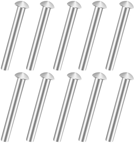 10 PCS Rivets for Spade Handle, Solid Rivet Tool, Round Head Aluminum Rivets, Pop Rivet Tool, Countersunk Fasteners for Shovel Fork Handle Repair Rake Hoe Garden Lawnmower 50x6mm
