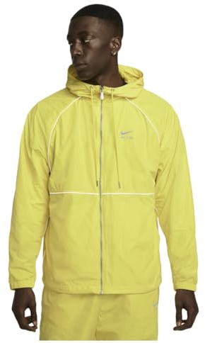 Nike Veste coupe-vent avec fermeture éclair intégrale pour homme - Jaune/noir - Taille M, Jaune/noir, Medium