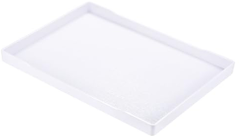 PATIKIL Vassoio per Fast Food 15x11, in Plastica Riutilizzabile, Rettangolare Texture Legno per Ristoranti, Cucine Domestiche, Colore Bianco