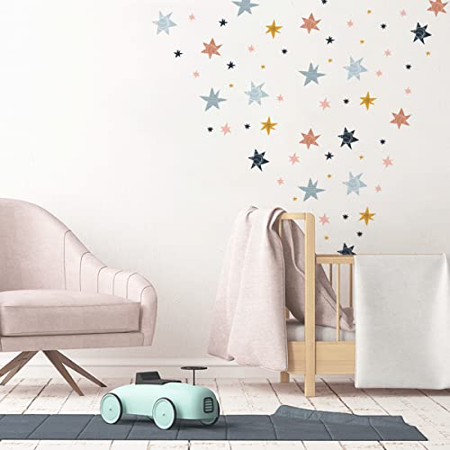 Mica-Mica Wandtattoo Kinderzimmer - Nordische Sterne | Hochwertige Stoff-Wandtattoos | 100% PVC-frei | Nachhaltige Wanddeko, Wandaufkleber & Wandsticker | Deko fürs Babyzimmer