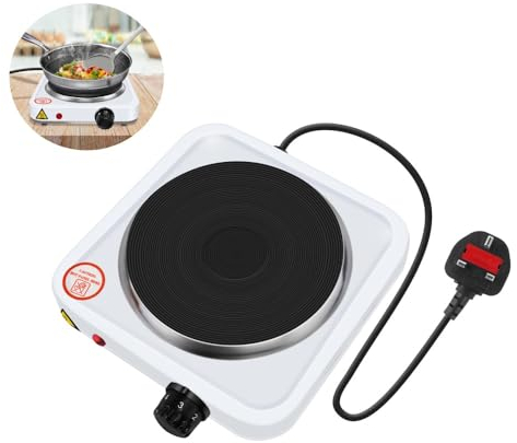 1000W Single Hot Plate Electric Hotplate Cast Iron Heating Plate 5 Power Levels Electric Stove for Home Kitchen Warming/Cooking/Boiling/Frying