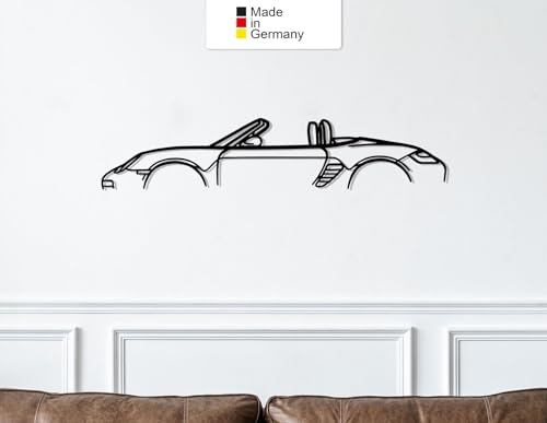 MetalGiftsWorld for Porsche 987 Boxster Classic, Metall Wandbild, Wanddeko, Auto Silhouette (Größe: 100 cm (39))