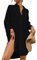 Tanmolo Damen Strandkleid Bikini Cover Up Sommer Strandbluse Strandhemd V-Ausschnitt Strandponcho Bademode Strand Vertuschen Shirt (Schwarz,M)
