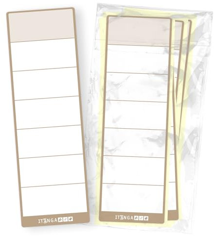 itenga 10x Ordneretiketten Ordnerrückenschild für breite Ordner 6x19cm I Aufkleber für Ordnerrücken selbstklebend aus Haftpapier (latte macchiato)