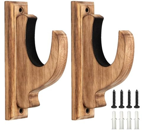 Support mural pour magique, 1 paire de supports de baguettes en bois - Support mural en bois pour le lieu de travail - Avec 4 vis et 4 tubes d'extension