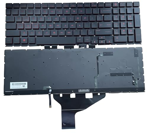 YIJIATech Tastatur US-Layout für HP Omen 15-DC 15-DH 15-DC1018ca 15-DC1008ca DC-0108TX 15-DC0087nr 15-DC0020NR 15-dc0001tx 15-dc2000 15-dh1000 15-DH00 02NR 15-DH001 15-DH0161TX Tastatur mit roter