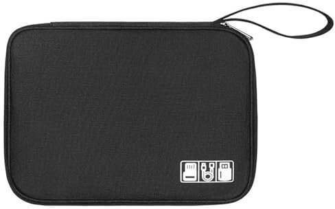 JNOUCS Electronics Travel Organizer Bag, Reusable Travel Cable Organiser Bag, Universal Carry Travel Gadget Bag, Suitable for USB Cable Drive, SD Card,Charger Hard Disk (Black)