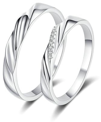 Ayoiow 18 K Männer Ring Weißgold 750 Diamantring Männer Silber