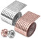 4 Roll Mosaic Tiles Mirror Stickers Self Adhesive Tiles 3840pcs Small Square Mirror Mosaic Tiles Arts and Crafts for DIY Craft Party Decoration (Silver, Rose Gold)