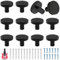 Haisheng 12 PCS Furniture Knobs, Cabinet Knobs, Matte Furniture Knobs Black, Metal Drawer Knobs, Door Knobs Modern Round Knob for Cabinet, Wardrobe with Long/Short Screws (Black)