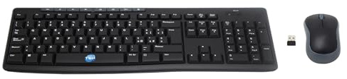 SIMPLETEK - Kabellose Maus und Tastatur MK270 Italienisches QWERTY-Layout | Plug and Play | Kompatibel mit Windows und Chrome OS | Schwarz
