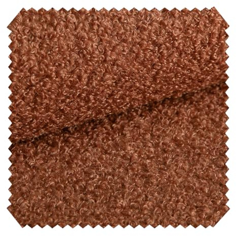 novely® CENTRO Kuschelweicher Bouclé-Stoff, voluminöser Möbelstoff, wasserabweisender und UV-beständiger Polsterstoff, Meterware 1 lfm | Farbe: 06 Orangerot