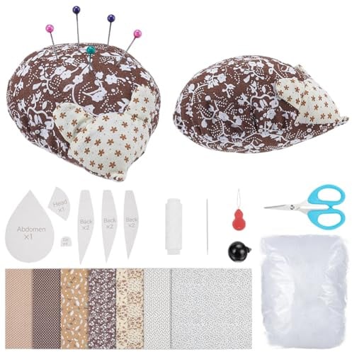 FREEBLOSS 2 Set Igel Patchwork Nadelkissen Set DIY Patchwork Nadelkissen Nähset Handgefertigtes Näh Bastel Stoff Quilt für Anfänger
